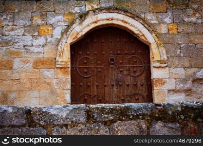 Zamora detail of old aged wood door in Spain by the via de la Plata way