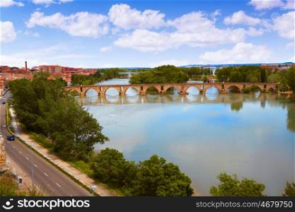 Zamora Puente de Piedra stone bridge on Duero river of Spain by Via de la Plata