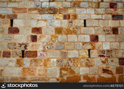 Zamora stone masonry wall texture detail in Spain
