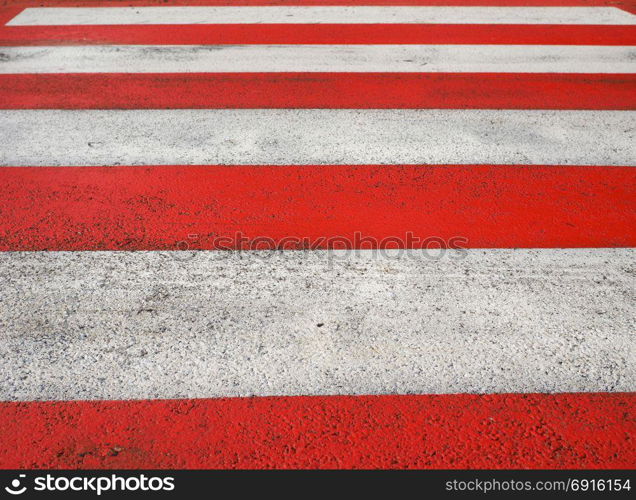 zebra crossing sign. Warning signs, red and white zebra crossing traffic sign