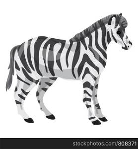 Zebra icon. Cartoon of zebra vector icon for web design isolated on white background. Zebra icon, cartoon style