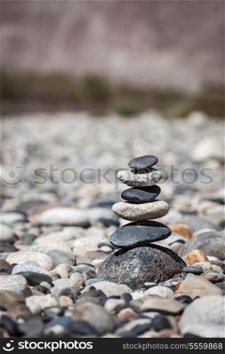 Zen balanced stones stack close up balance peace silence concept