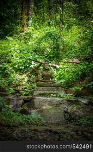 Zen Buddha statue in jungle, Wat Palad, Chiang Mai, Thailand. Buddha statue in jungle, Wat Palad, Chiang Mai, Thailand