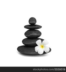 Zen mediation spa relax concept background - zen stones balance isolated on white