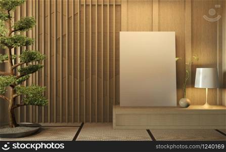 Zen room japanese style. 3D rendering