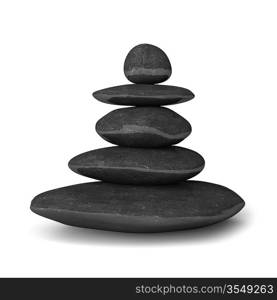 Zen stones balance concept isolated on white