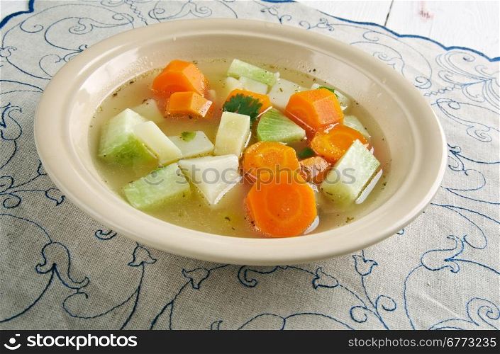 Zeytinyagl? Kereviz - vegetable stew with celery root.Turkish cuisine
