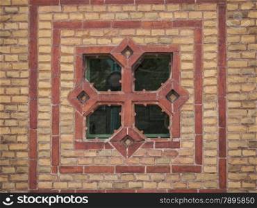 Ziegeleimuseum-Fenster. Brickworks Museum Glindow - Detail of brick wall