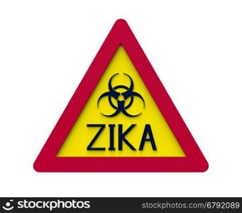 Zika biohazard sign isolated on white 3d rendering