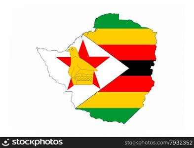 zimbabwe country flag map shape national symbol