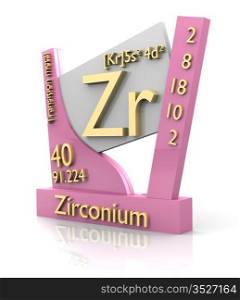 Zirconium form Periodic Table of Elements - 3d made