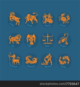 Zodiac sign vector icon set&#xA;