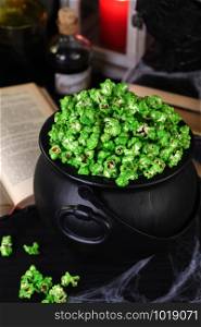 zombie boogers popcorn of Halloween. Tricks and Treats. Ideas and inspiration for spooky chic Halloween table decorations