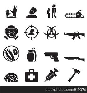 Zombie icons set
