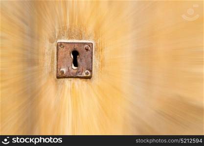 zoom blur in iran antique door entrance and decorative handle for background