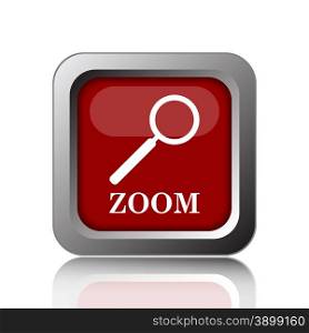 Zoom with loupe icon. Internet button on white background