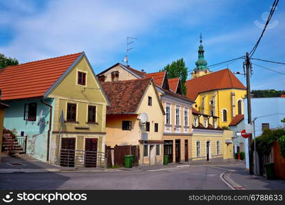 Zown of Samobor colorful old street, northern Croatia