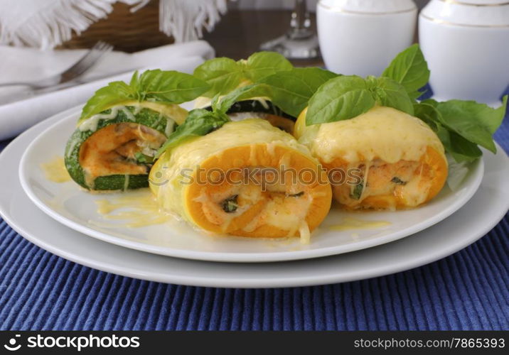 Zucchini rolls stuffed with spinach and cheese&#xA;&#xA;