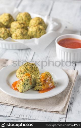 Zucchini tots on the plate