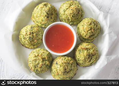 Zucchini tots on the plate