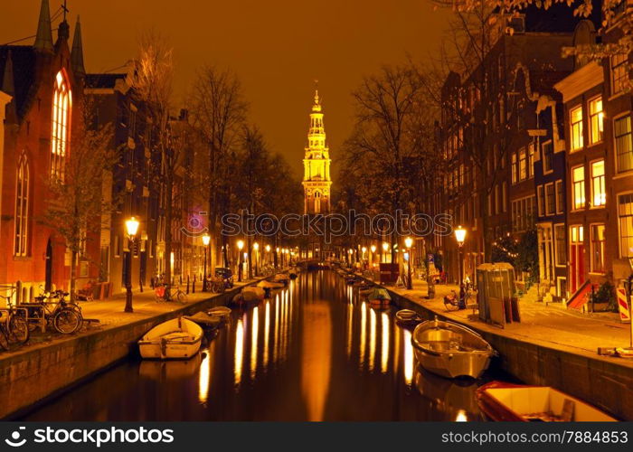 Zuiderkerk in Amsterdam the Netherlands at night