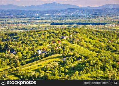 Zumberak hills green landscape view, northern Croatia