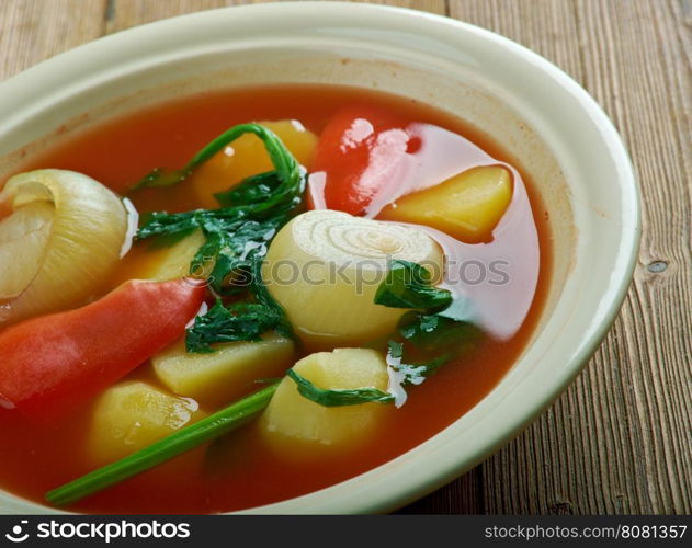 Zuppa alla modenese . Italian soup in the style of Modena