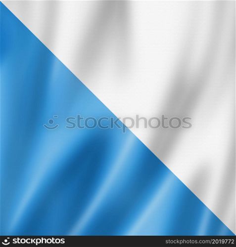 Zurich canton - State - flag, Switzerland waving banner collection. 3D illustration. Zurich canton - State - flag, Switzerland